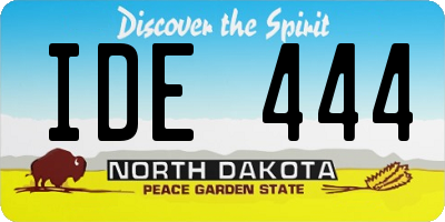 ND license plate IDE444