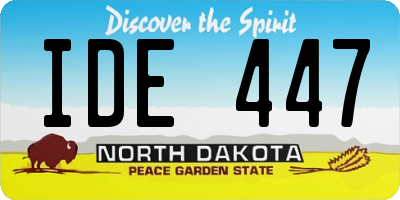 ND license plate IDE447
