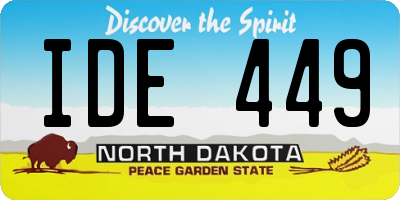 ND license plate IDE449