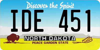 ND license plate IDE451