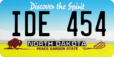 ND license plate IDE454
