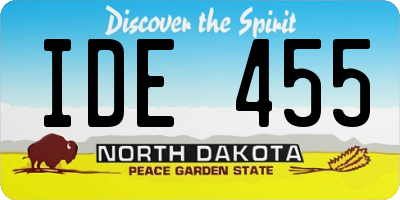 ND license plate IDE455