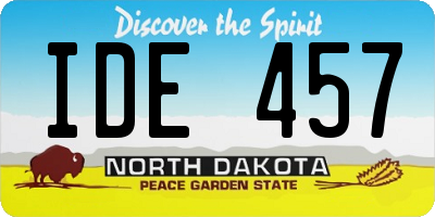 ND license plate IDE457