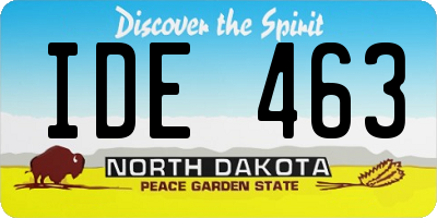 ND license plate IDE463