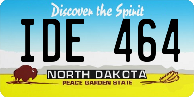 ND license plate IDE464