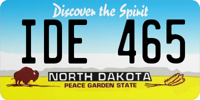 ND license plate IDE465