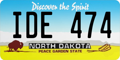 ND license plate IDE474