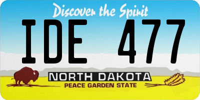 ND license plate IDE477