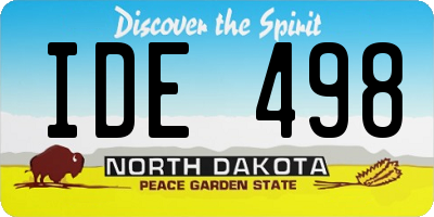 ND license plate IDE498