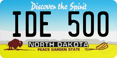 ND license plate IDE500