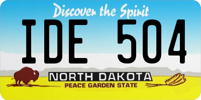 ND license plate IDE504