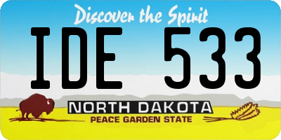 ND license plate IDE533