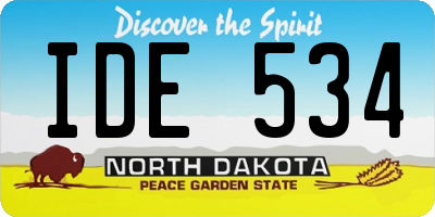 ND license plate IDE534