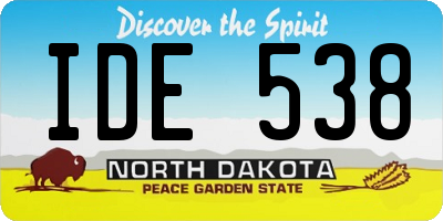 ND license plate IDE538