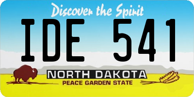 ND license plate IDE541