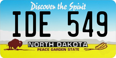 ND license plate IDE549