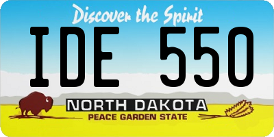 ND license plate IDE550