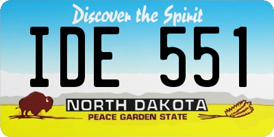 ND license plate IDE551