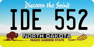 ND license plate IDE552