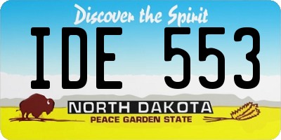 ND license plate IDE553