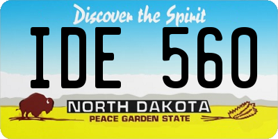 ND license plate IDE560