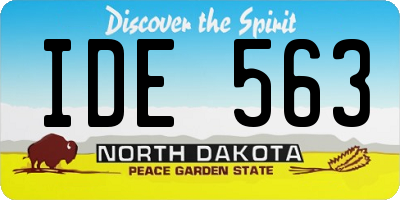 ND license plate IDE563