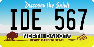 ND license plate IDE567