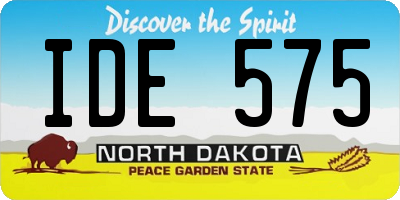 ND license plate IDE575