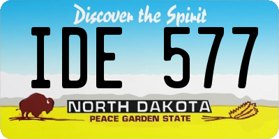 ND license plate IDE577