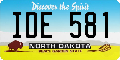 ND license plate IDE581