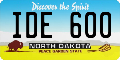ND license plate IDE600