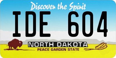 ND license plate IDE604