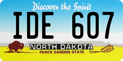 ND license plate IDE607