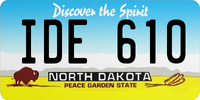 ND license plate IDE610