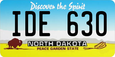 ND license plate IDE630