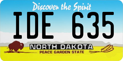 ND license plate IDE635
