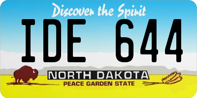 ND license plate IDE644