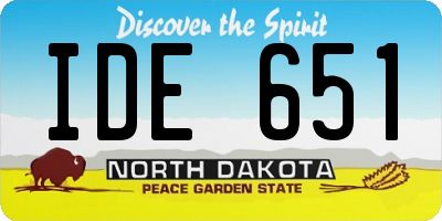 ND license plate IDE651