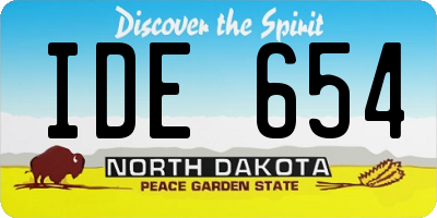 ND license plate IDE654
