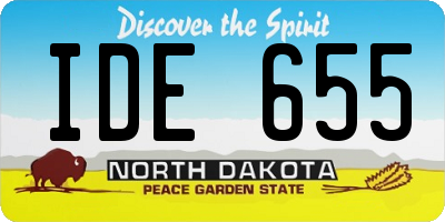 ND license plate IDE655
