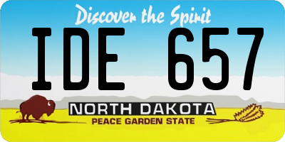 ND license plate IDE657