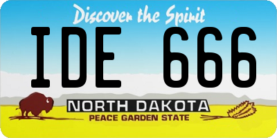 ND license plate IDE666