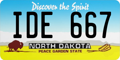 ND license plate IDE667