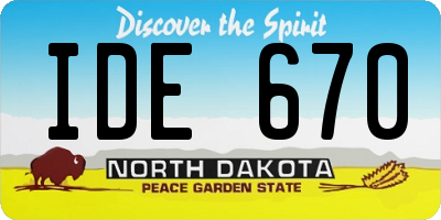 ND license plate IDE670