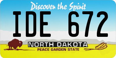 ND license plate IDE672
