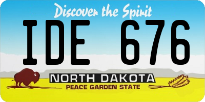 ND license plate IDE676
