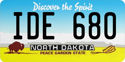 ND license plate IDE680