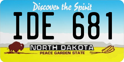 ND license plate IDE681