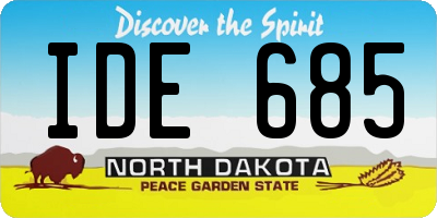 ND license plate IDE685