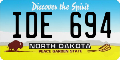 ND license plate IDE694
